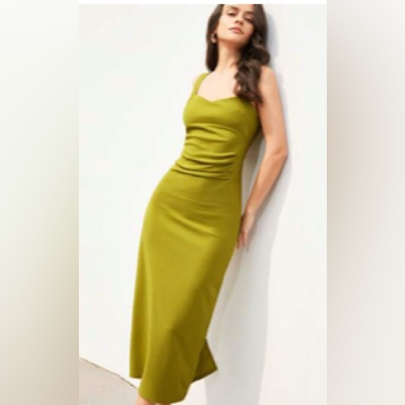 Source Unknown Dresses & Skirts - Elegant Olive Green Midi Dress